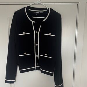 Karl Lagerfeld Black Blazer with White Trim